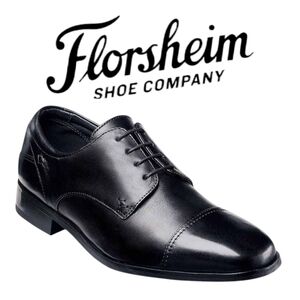 Florsheim Welles Black Cap Toe Oxford Dress Shoes Mens 12 3E (EEE)‎ Leather